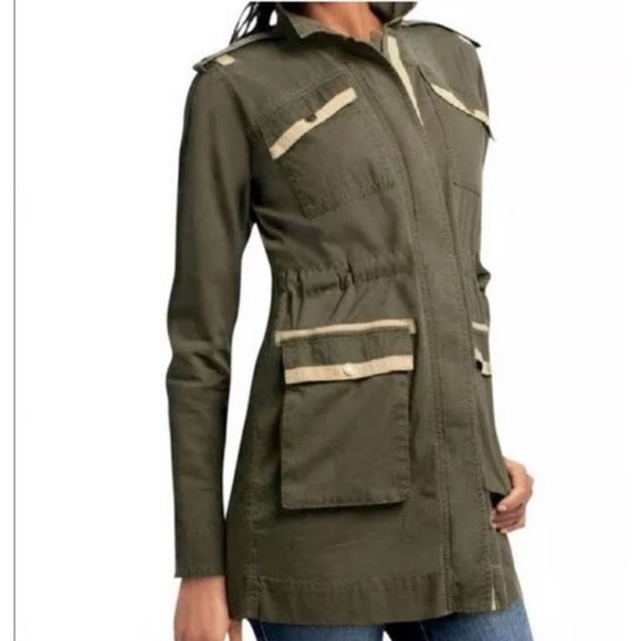 CAbi Army Green Utility Military‎ Anorak Cotton Blend Lightweight Jacket Small - Picture 3 of 10
